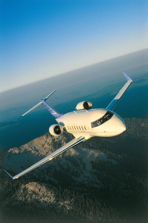 Private Jet mid-flight